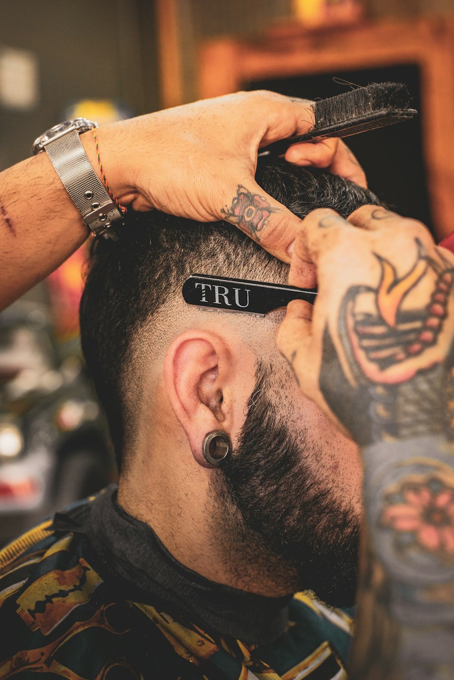 Degradado recién terminado en la barbería
