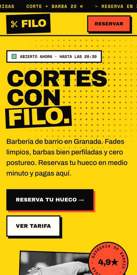 La misma web en el móvil