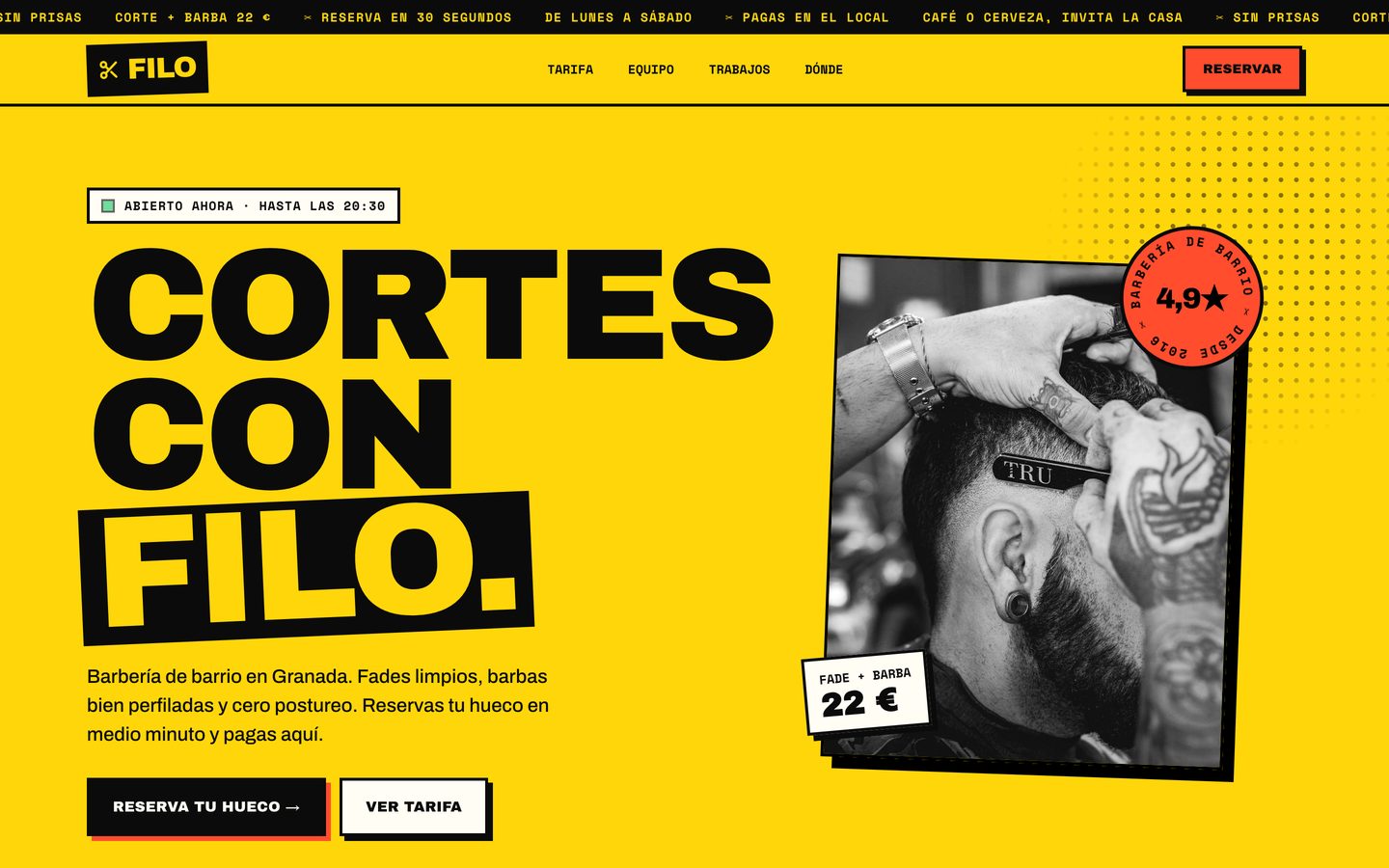 La web de FILO en un ordenador