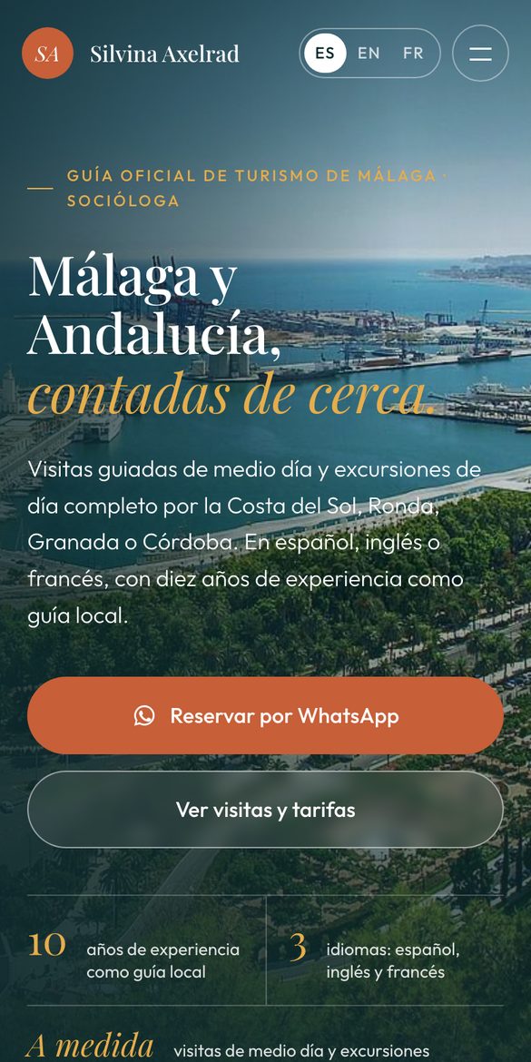 La misma web en el móvil