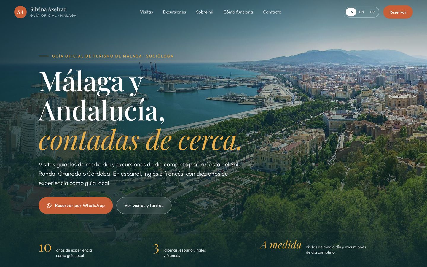 La web de Silvina Axelrad · Guía oficial de turismo de Málaga en un ordenador